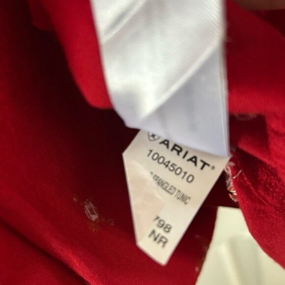 Ariat Red Western Boho Lightweight Bohemian Shirt Blouse Sz Medium - Picture 12 of 16